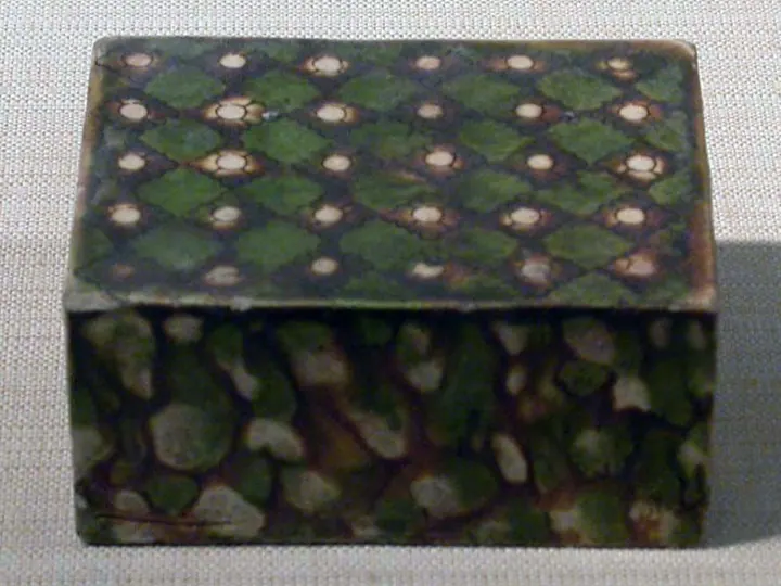 Earthenware Pillow with Sancai Glaze