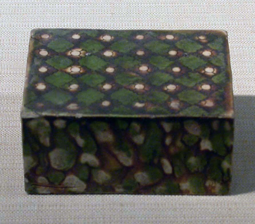 Earthenware Pillow with Sancai Glaze